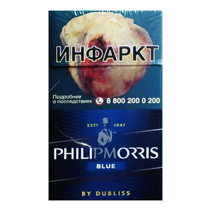 Philip Morris Blue (Филип Моррис Синие) Крепость: 6 мг/0.5 мг Формат пачки: (King Size)