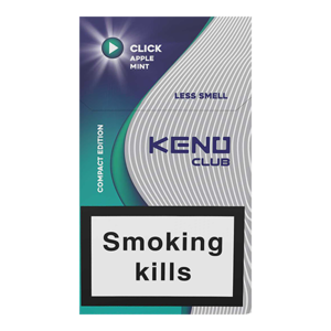 Keno Club Compact Click Applemint (Кено клуб) Кнопка: Яблоко ментол Крепость: 4 мг/0.4 мг Формат: (компакт)