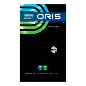 Oris Twin Sense Spearmint Menthol King Size (Орис Твин Сенс) Кнопка: Жвачка+Мята Крепость: 8 мг/0.6 мг Формат: (Кинг Сайз)